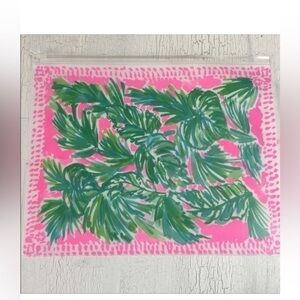 New Lilly Pulitzer Plastic Storage Bag Organizer Zipper Cosmetic Bag Pink Green